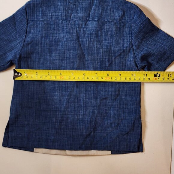 Retro Rockabilly Bowling Shirt – Ready Steady Go Kids – Blue & Light Tan - Picture 3 of 5